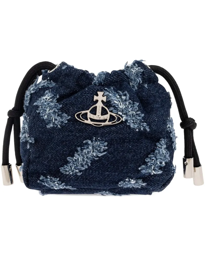 Vivienne Westwood Nano Hilary Orb Clutch mit Kordelzug - Blau Blau