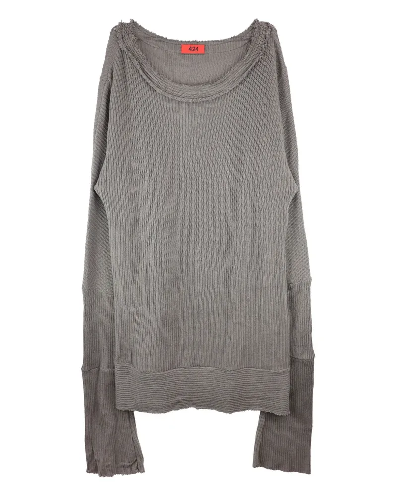 FourTwoFour on Fairfax Gerippter Pullover - Grau Grau