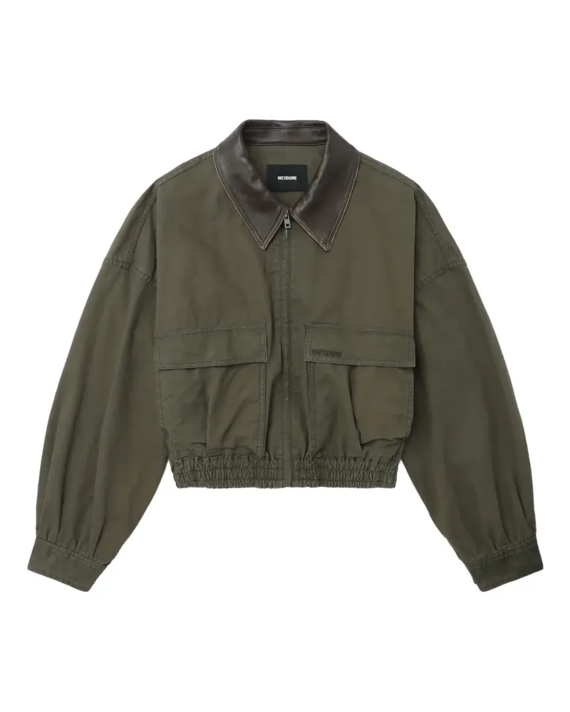 WE 11 DONE Lederjacke mit Taschen - Grün Grün