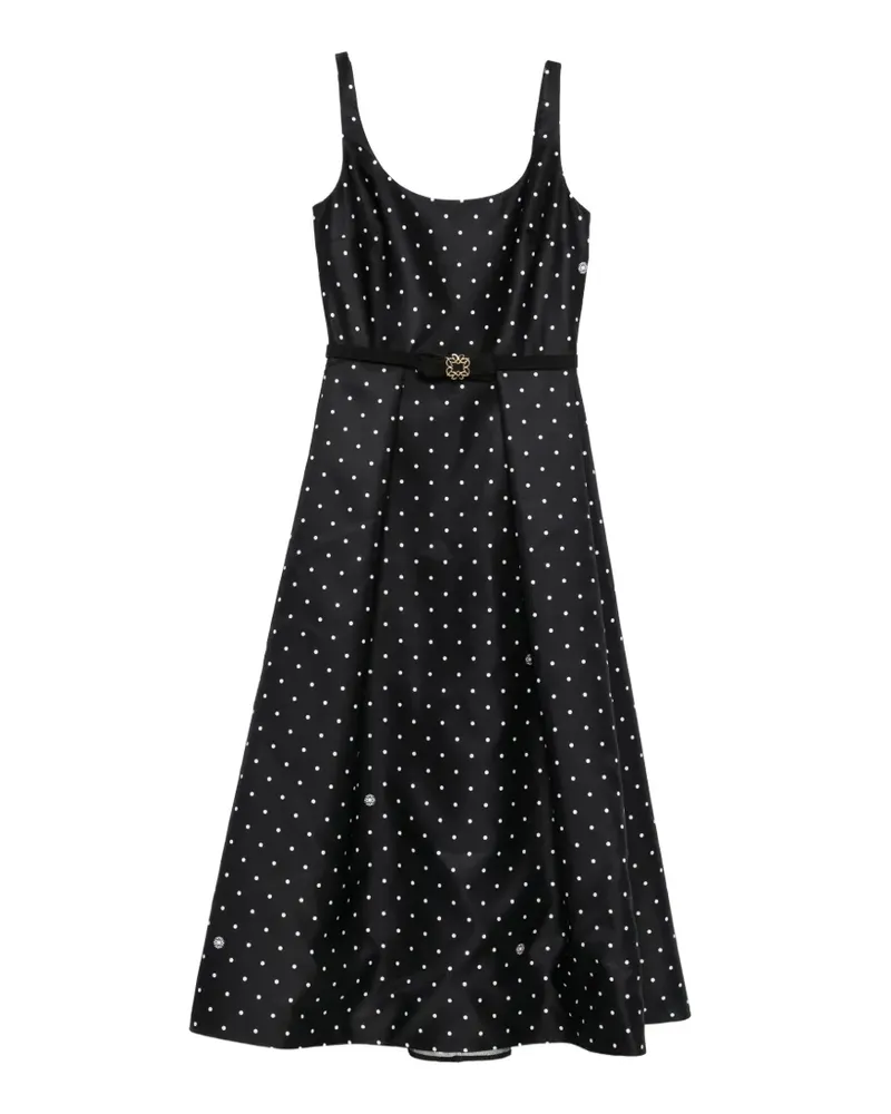 Elie Saab polka-dot belted midi dress - Schwarz Schwarz