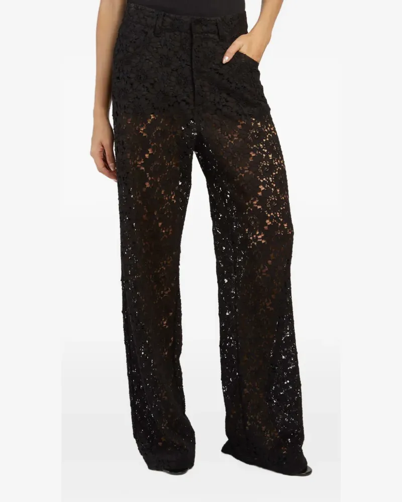 Federica Tosi Five-Pocket-Hose aus Spitze - Schwarz Schwarz