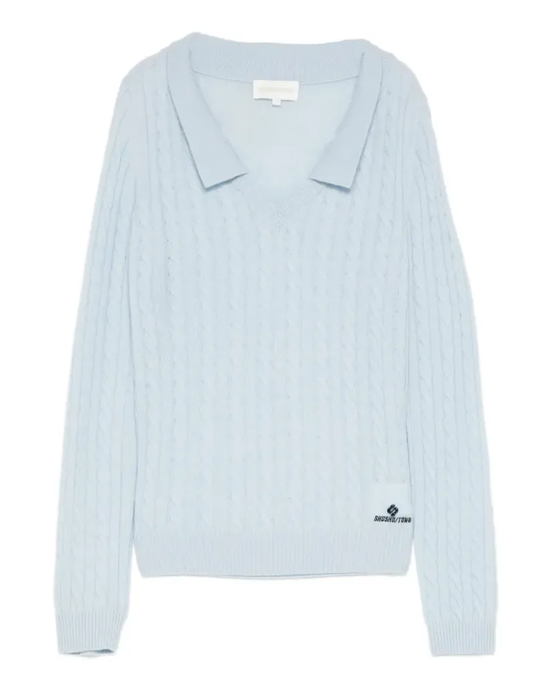 SHUSHU/TONG Pullover mit V-Ausschnitt - Blau Blau