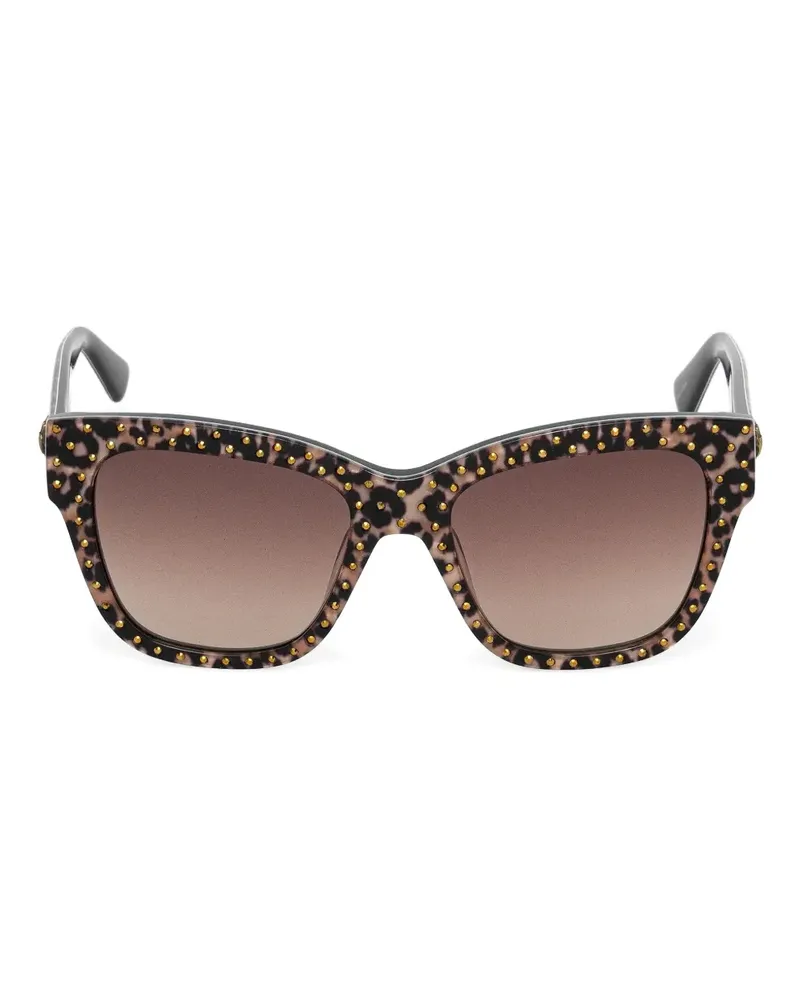 Kurt Geiger leopard-print studded-embellishment sunglasses - Braun Braun
