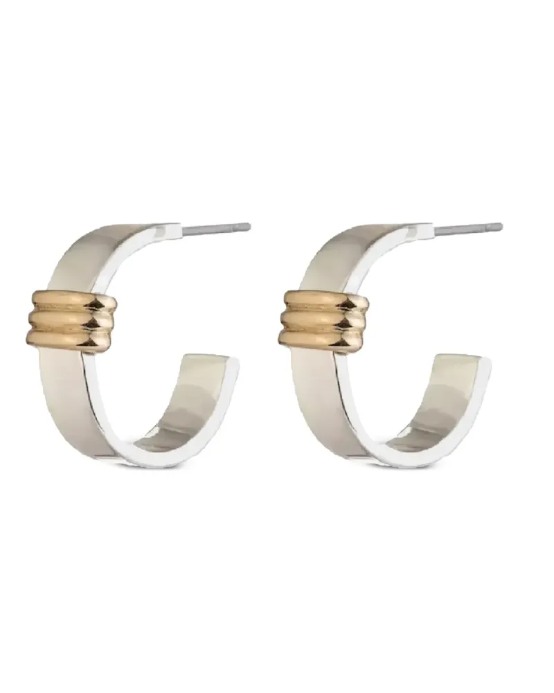 Ralph Lauren ribbed-detail half-hoop earrings - Silber Silber