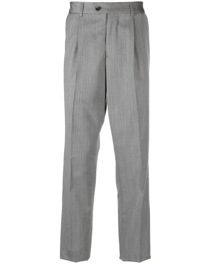 Brunello Cucinelli virgin-wool tailored trousers - Grau Grau