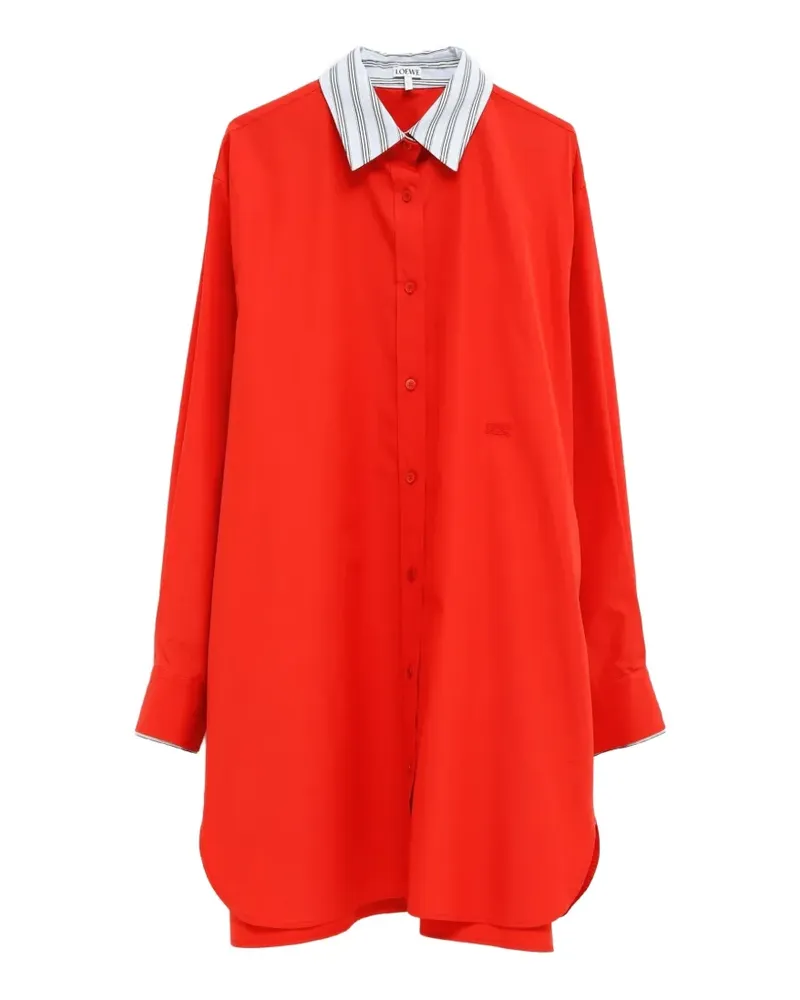 Loewe striped-collar mini shirt dress - Rot Rot
