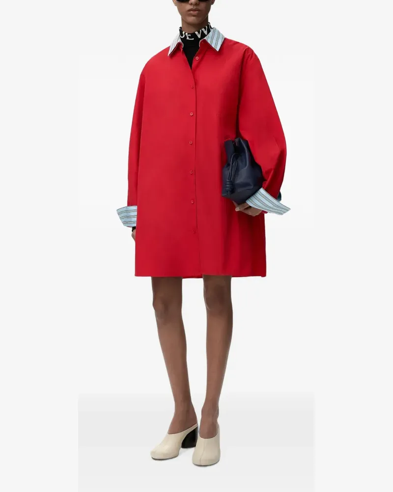 Loewe Minikleid mit Kontrastkragen - Rot Rot