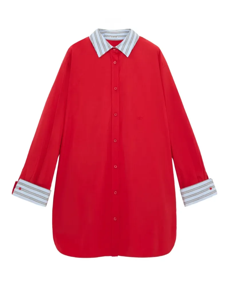 Loewe Minikleid mit Kontrastkragen - Rot Rot