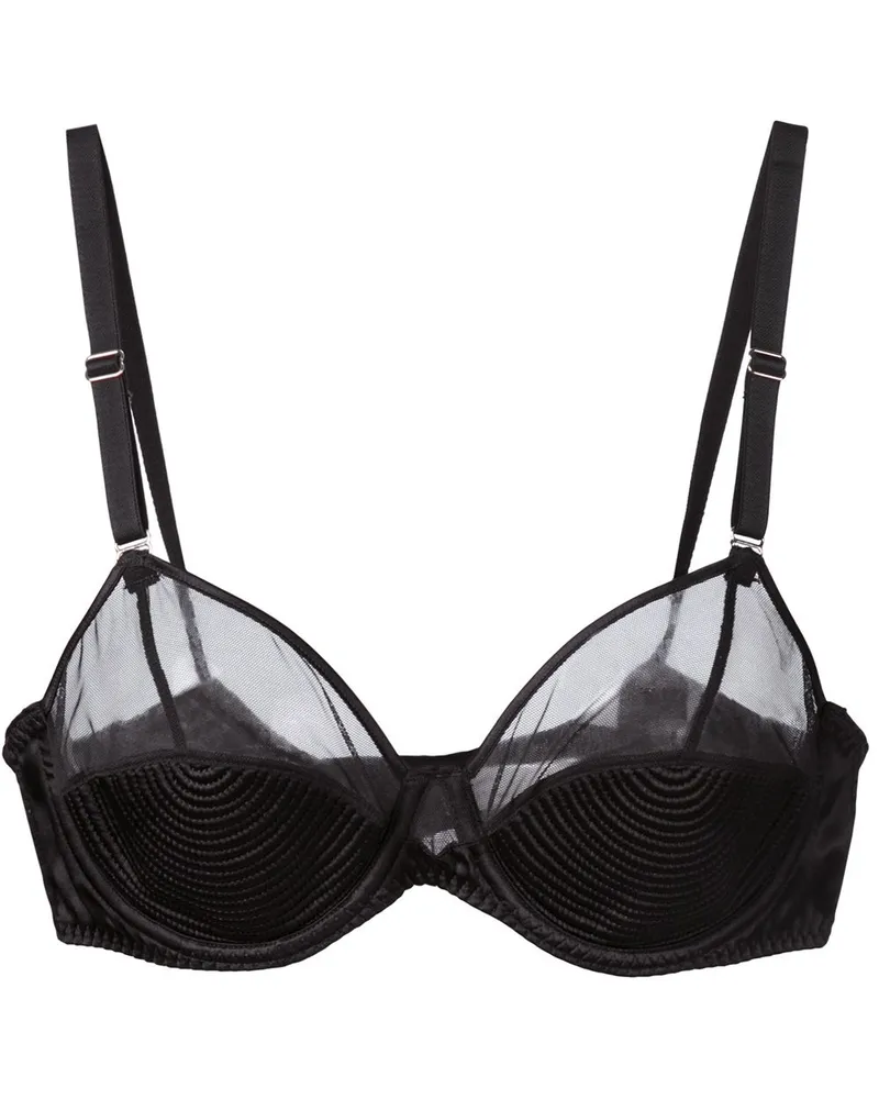Fleur Du Mal BH mit Spitzeneinsätzen - Schwarz Schwarz
