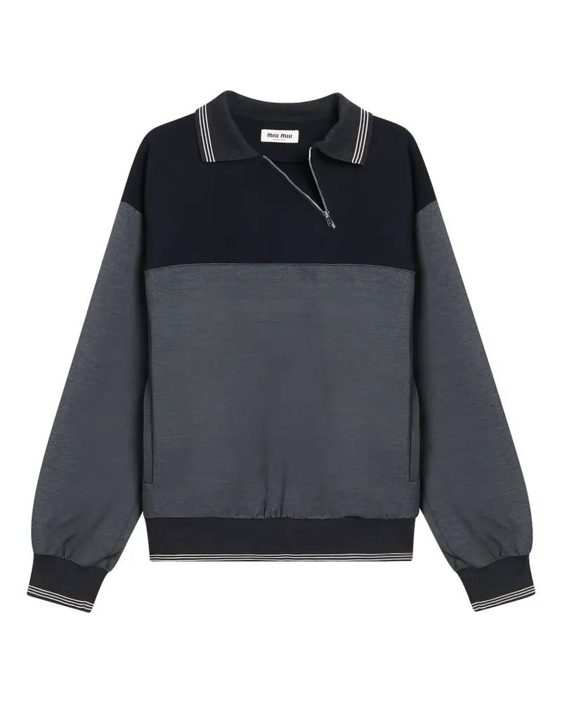 Miu Miu Sweatshirt in Colour-Block-Optik - Grau Grau