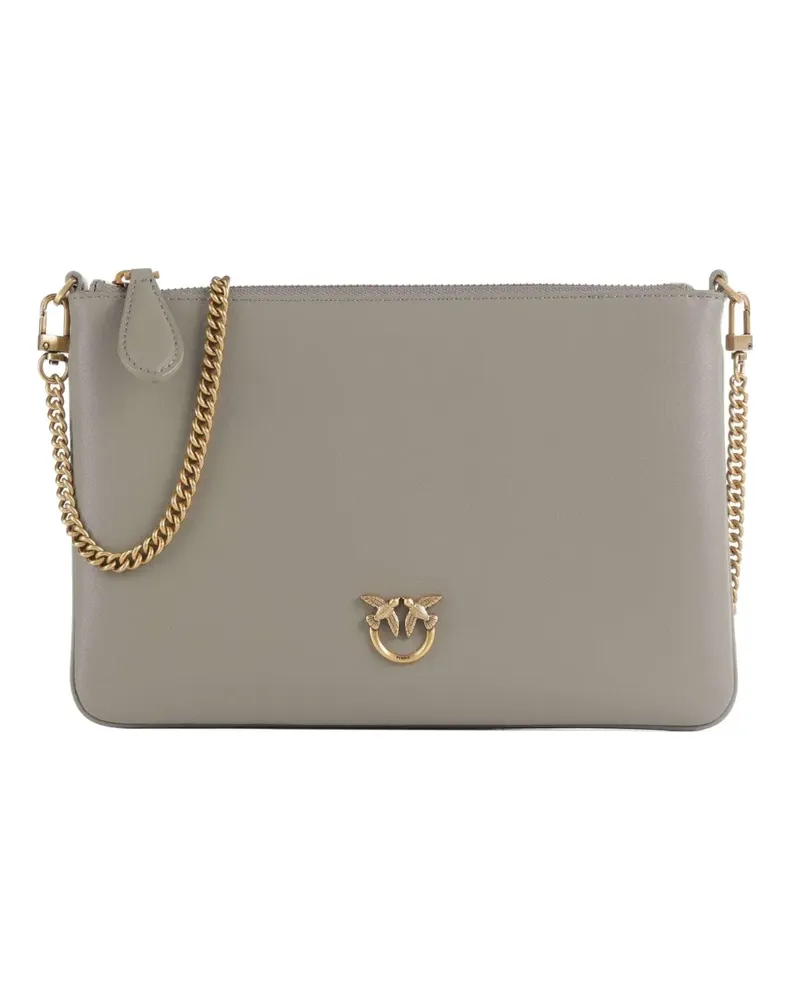 Pinko logo-plaque chain shoulder bag - Grau Grau