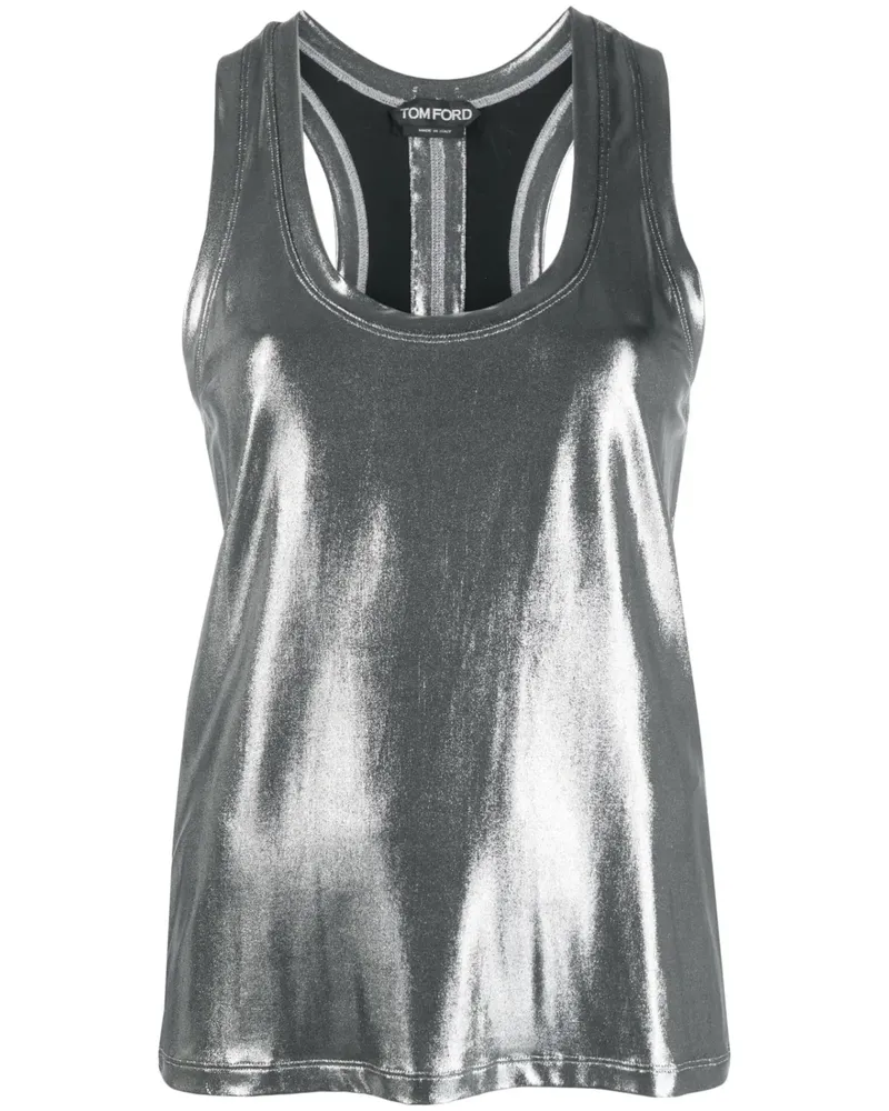 Tom Ford Geripptes Tanktop - Silber Silber