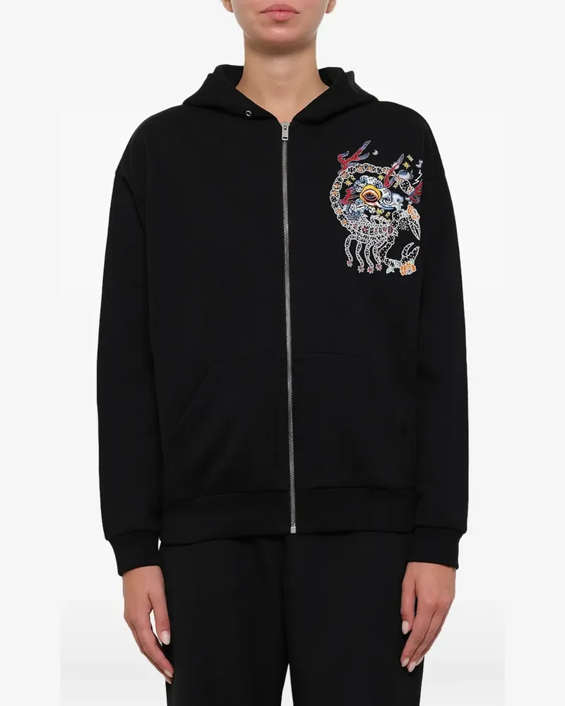 Givenchy embroidered zip-up hoodie - Schwarz Schwarz