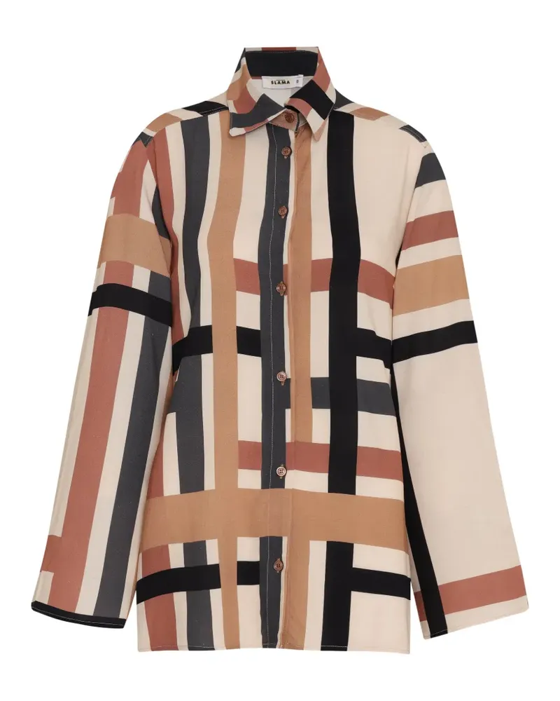 Amir Slama Hemd mit geometrischem Print - Nude Nude