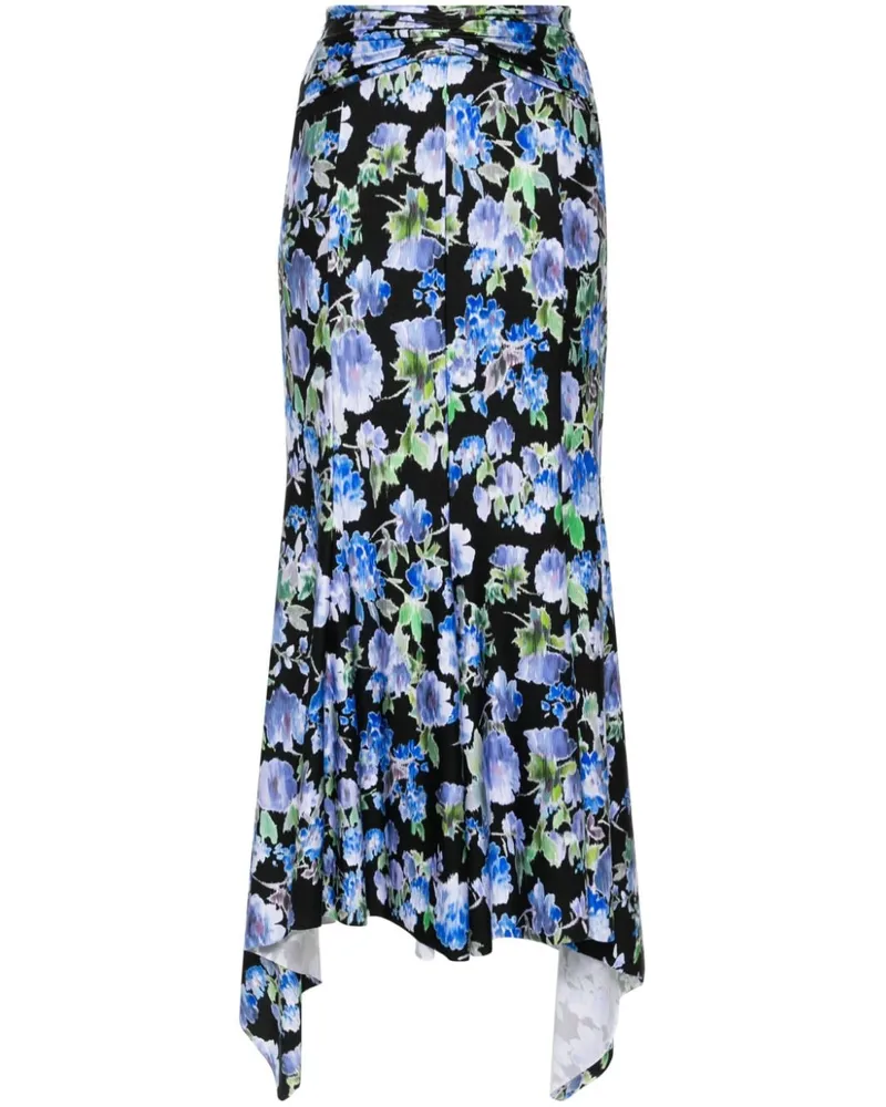 Philosophy Di Lorenzo Serafini Midirock mit Blumen-Print - Blau Blau