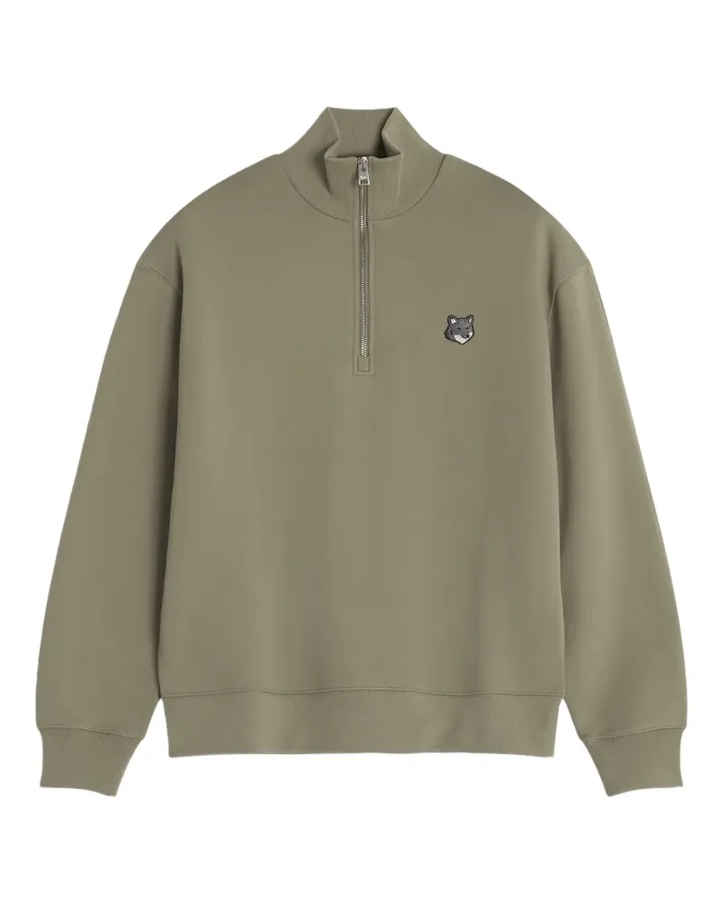 Kitsuné Besticktes Sweatshirt mit Fuchskopf - Grün Grün