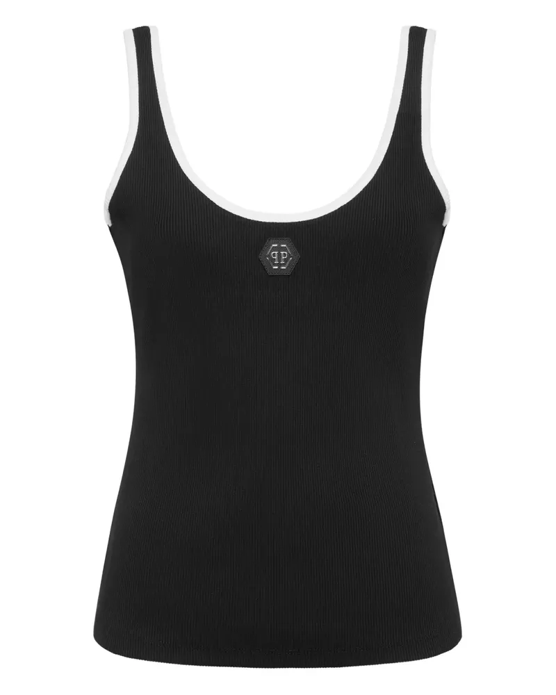 Philipp Plein Geripptes Trägershirt - Schwarz Schwarz
