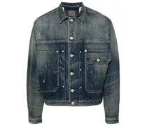 Jeansjacke im Distressed-Look - Blau