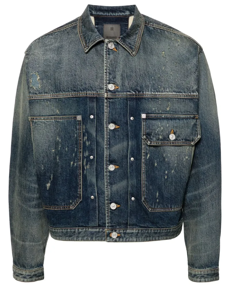 Givenchy Jeansjacke im Distressed-Look - Blau Blau