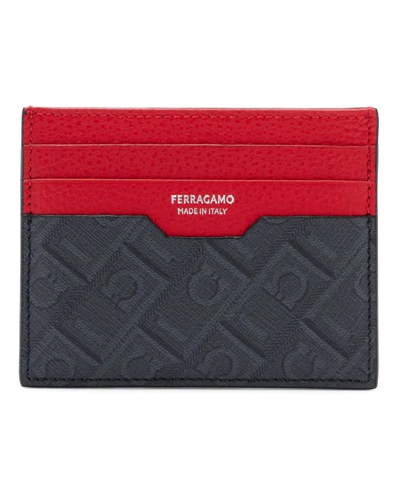 Ferragamo Kartenetui mit Gancini-Print - Grau Grau