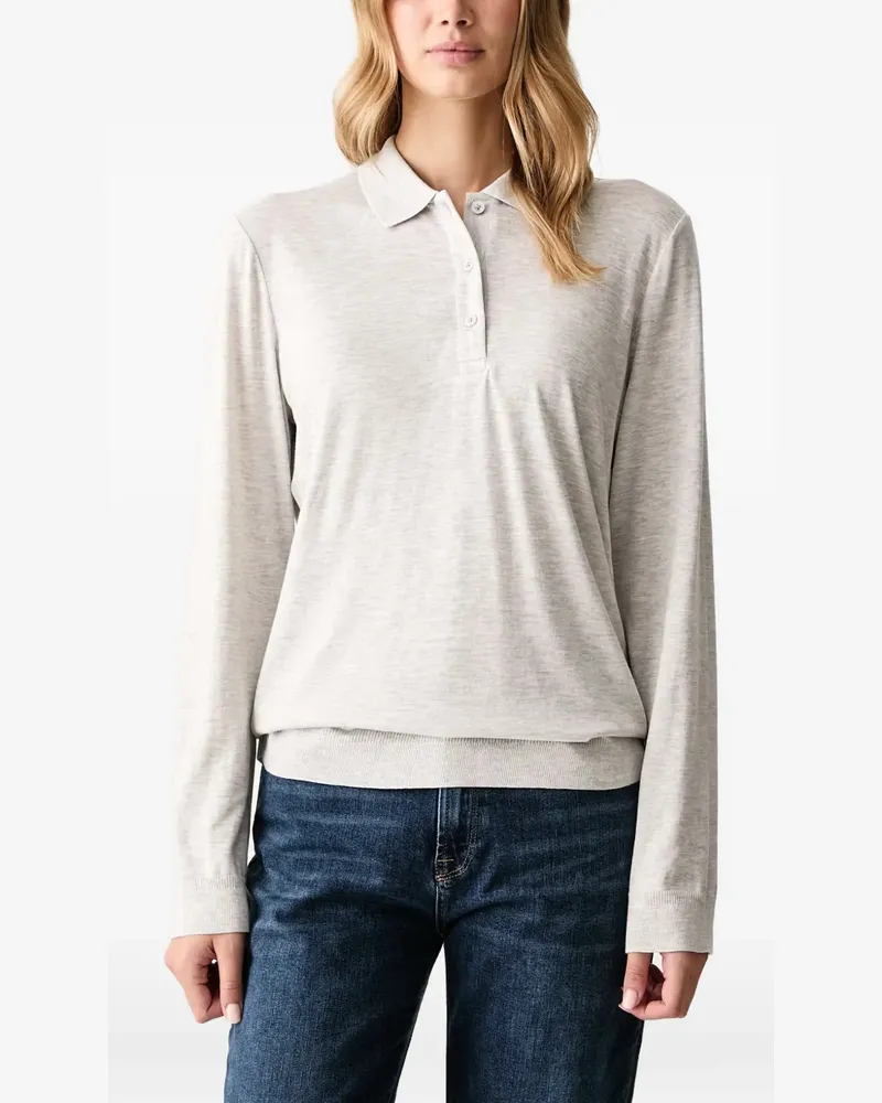 Gant Langärmeliges Poloshirt - Grau Grau