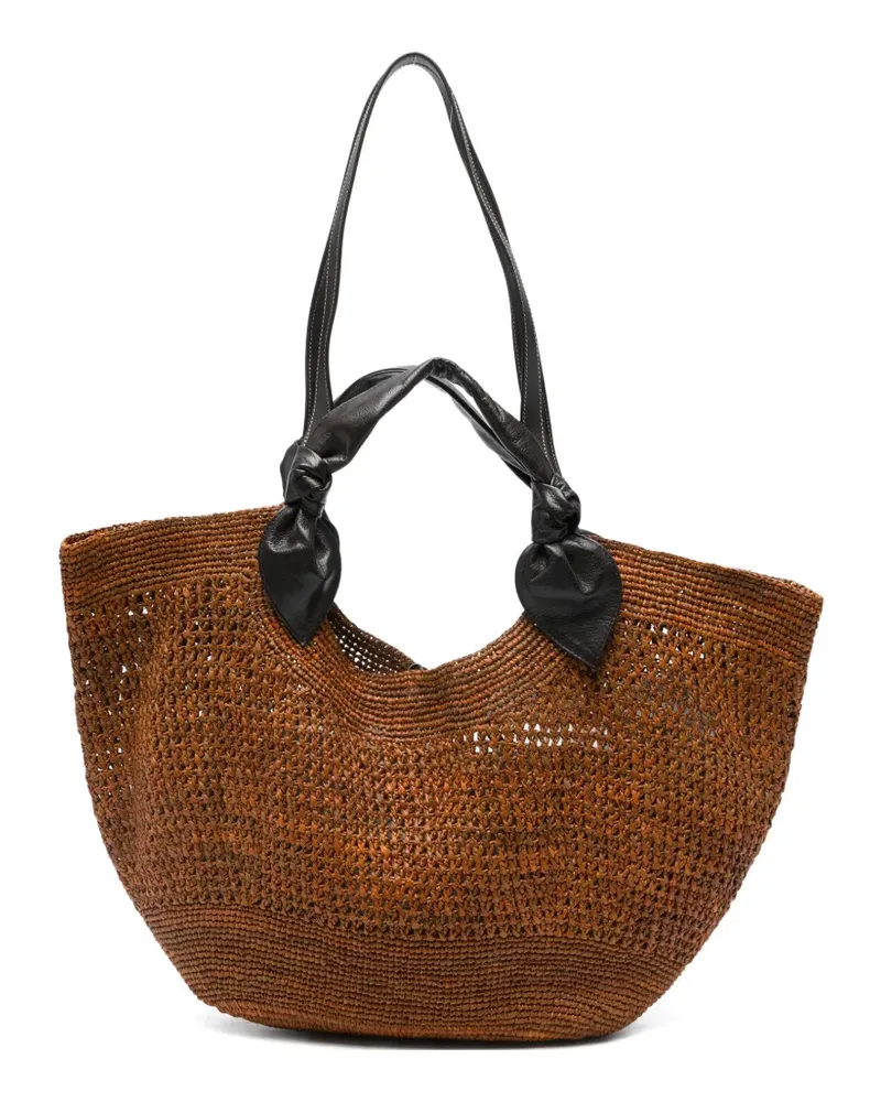 HEREU Fonol woven knotted tote bag - Braun Braun