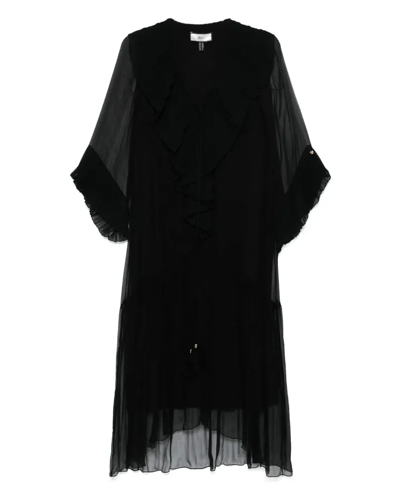 NISSA Midikleid aus Seide - Schwarz Schwarz