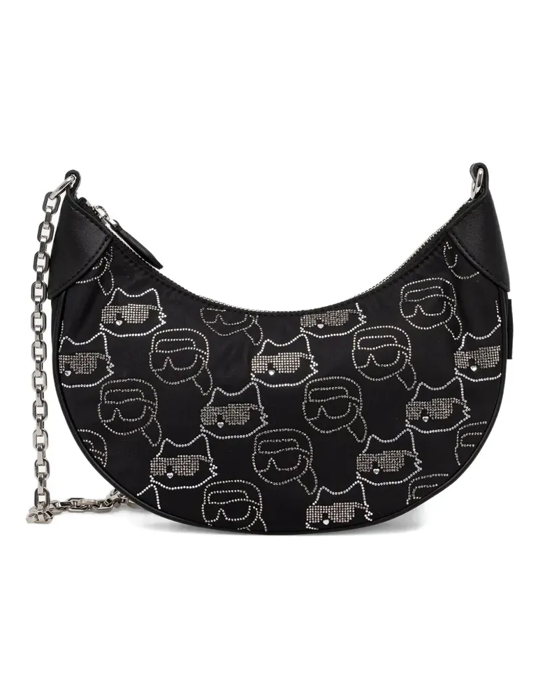 Karl Lagerfeld Schultertasche mit Strass - Schwarz Schwarz