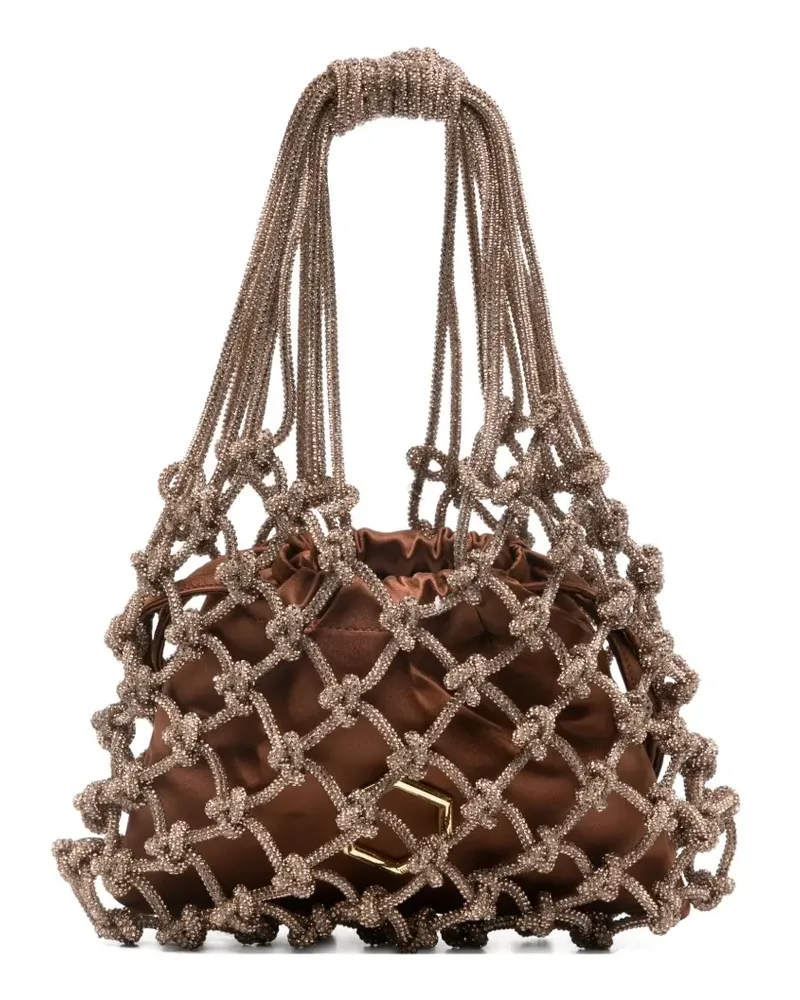 HIBOURAMA Carrie crystal-embellishment tote bag - Braun Braun