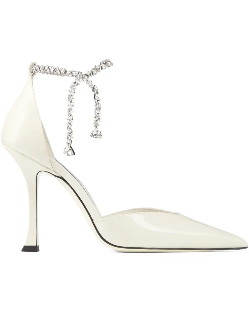 Jimmy Choo Stevie Pumps mit Kristallen 100mm - Weiß Weiß