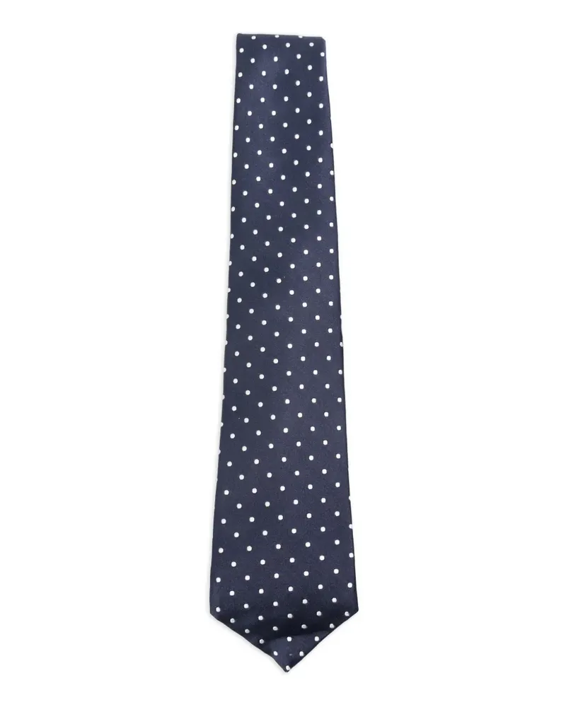 Kiton Seidenkrawatte mit Polka Dots - Blau Blau