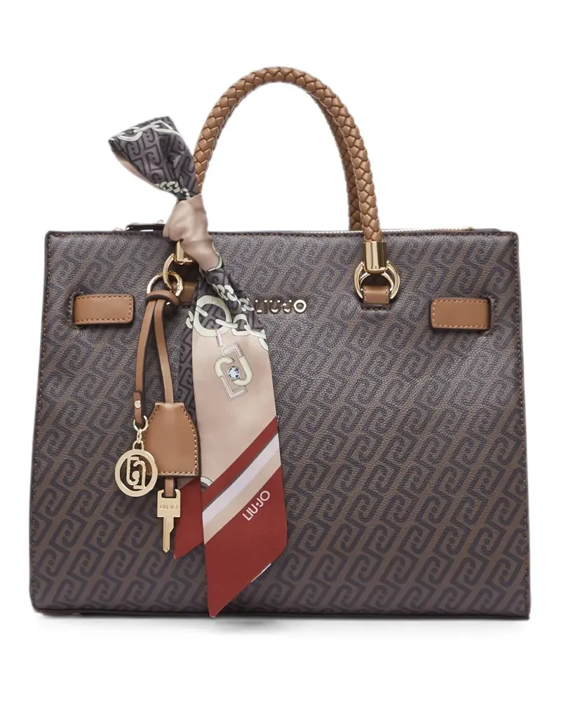 Liu Jo Medium satchel bag with scarf - Braun Braun