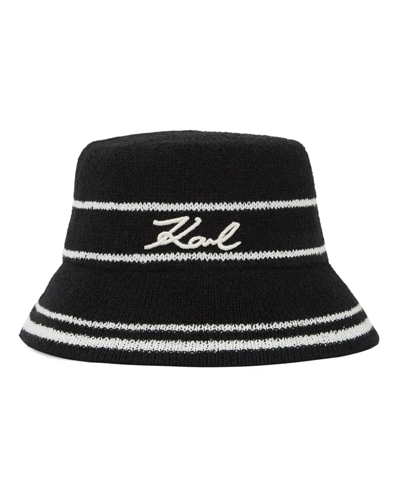 Karl Lagerfeld Fischerhut mit Signature - Schwarz Schwarz