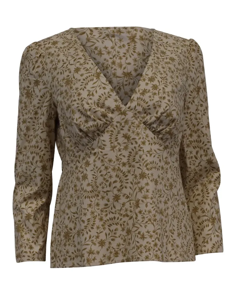 Reformation Marisa Bluse mit Blumen-Print - Nude Nude