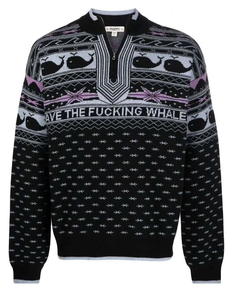 PHIPPS Save The Whales jumper - Schwarz Schwarz