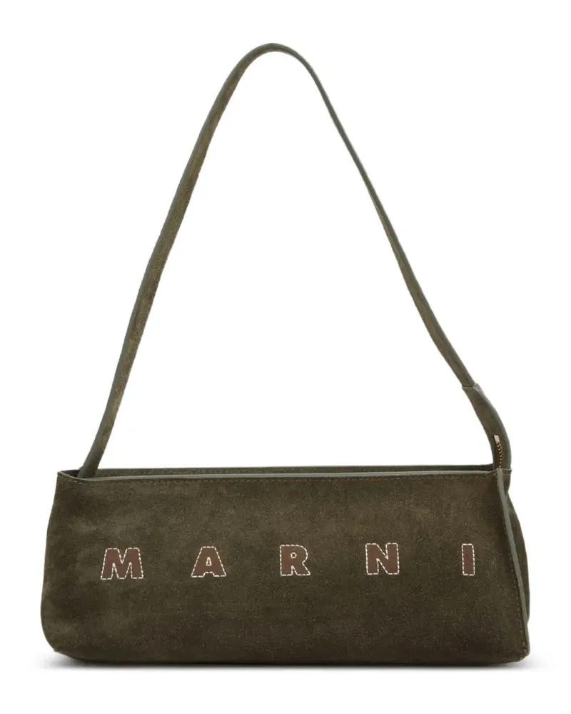 Marni Schultertasche mit Logo-Stickerei - Grün Grün