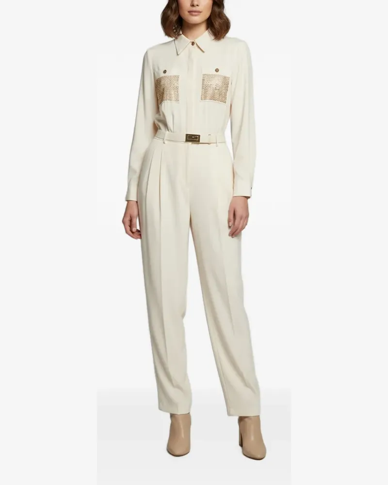 Elisabetta Franchi Jumpsuit mit verzierter Tasche - Nude Nude