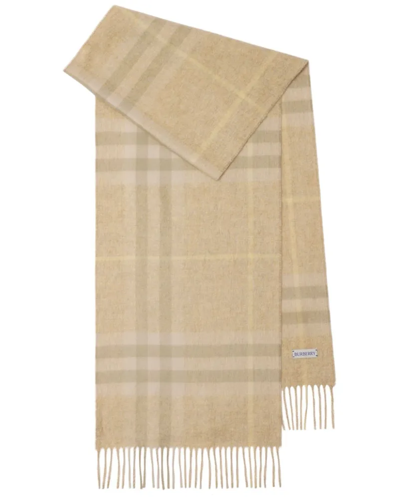Burberry Karierter Kaschmirschal - Nude Nude