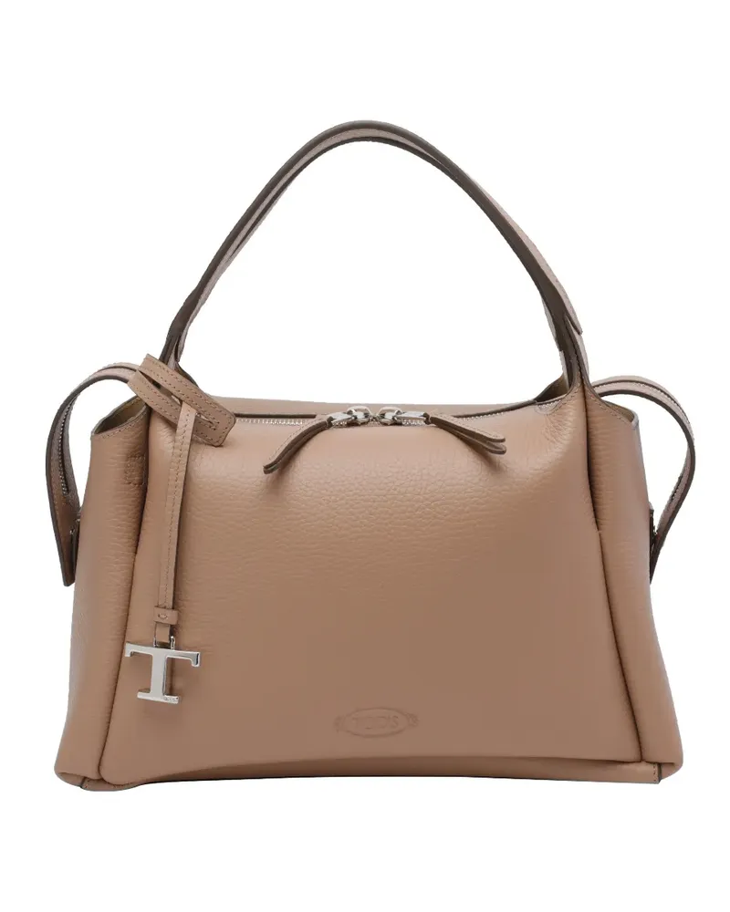 TOD'S boston double handle clutch bag - Nude Nude