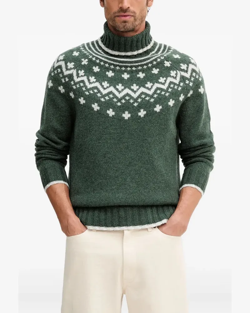 Barbour Gemusterter Rollkragenpullover - Grün Grün