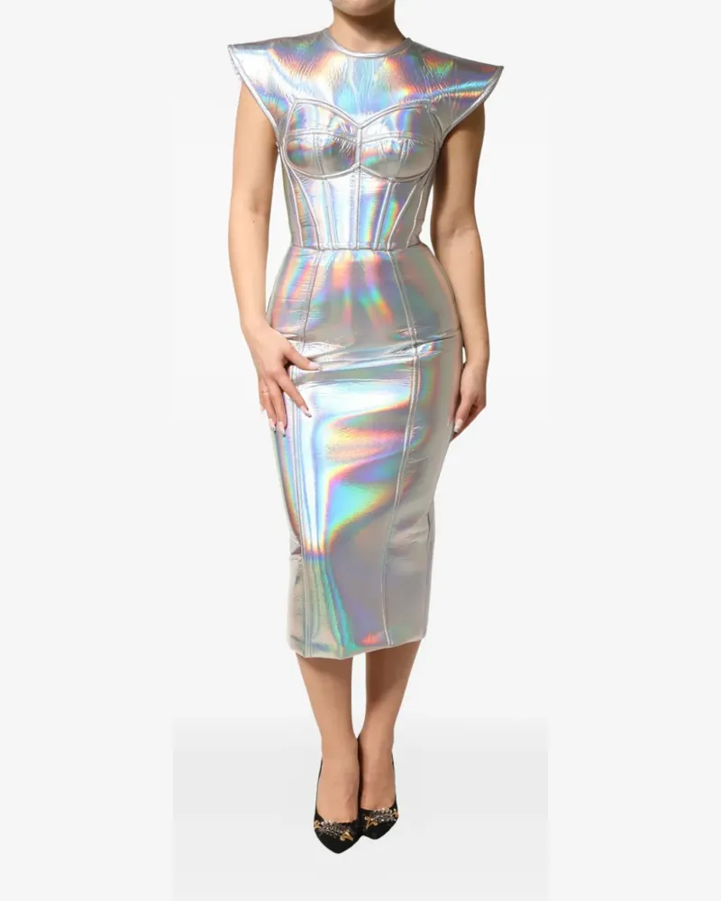 Dolce & Gabbana Midikleid im Corsage-Stil - Silber Silber