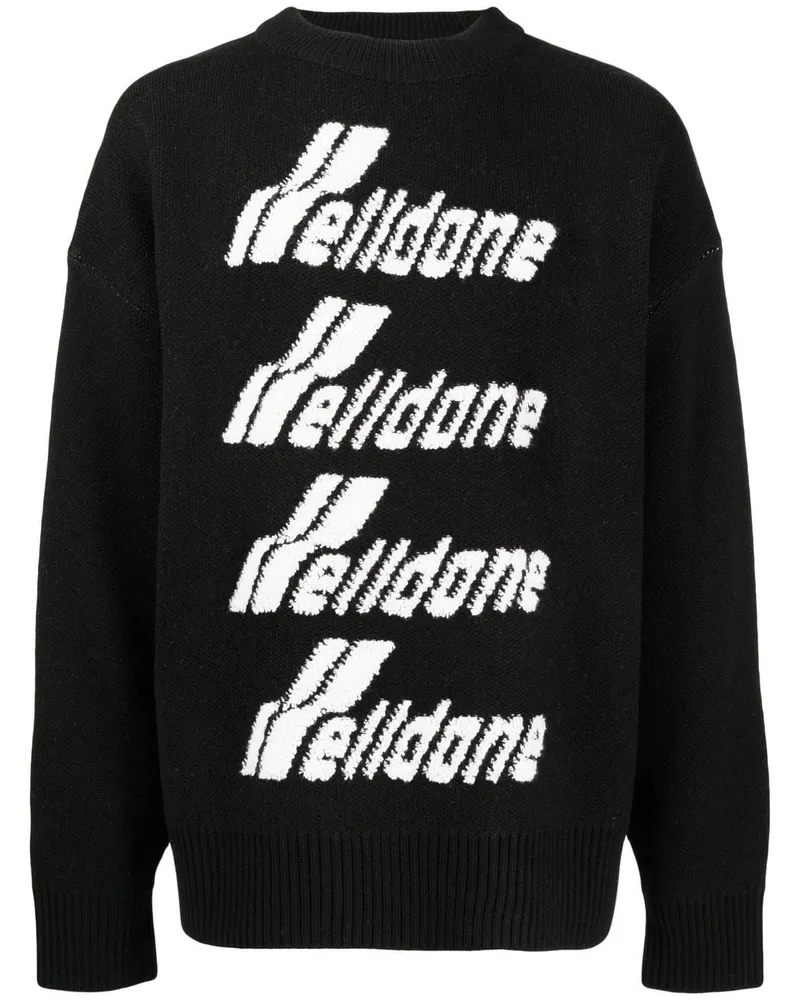 WE 11 DONE Pullover mit Logo-Stickerei - Schwarz Schwarz