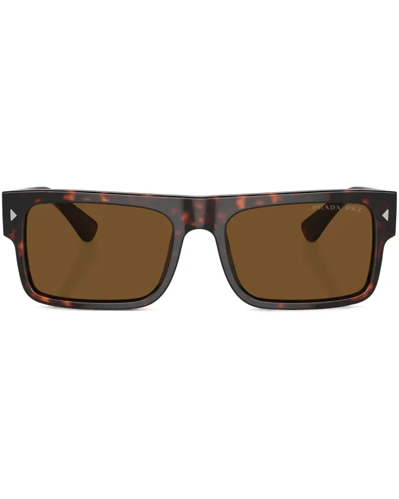 Prada Eckige Sonnenbrille in Schildpattoptik - Grün Grün