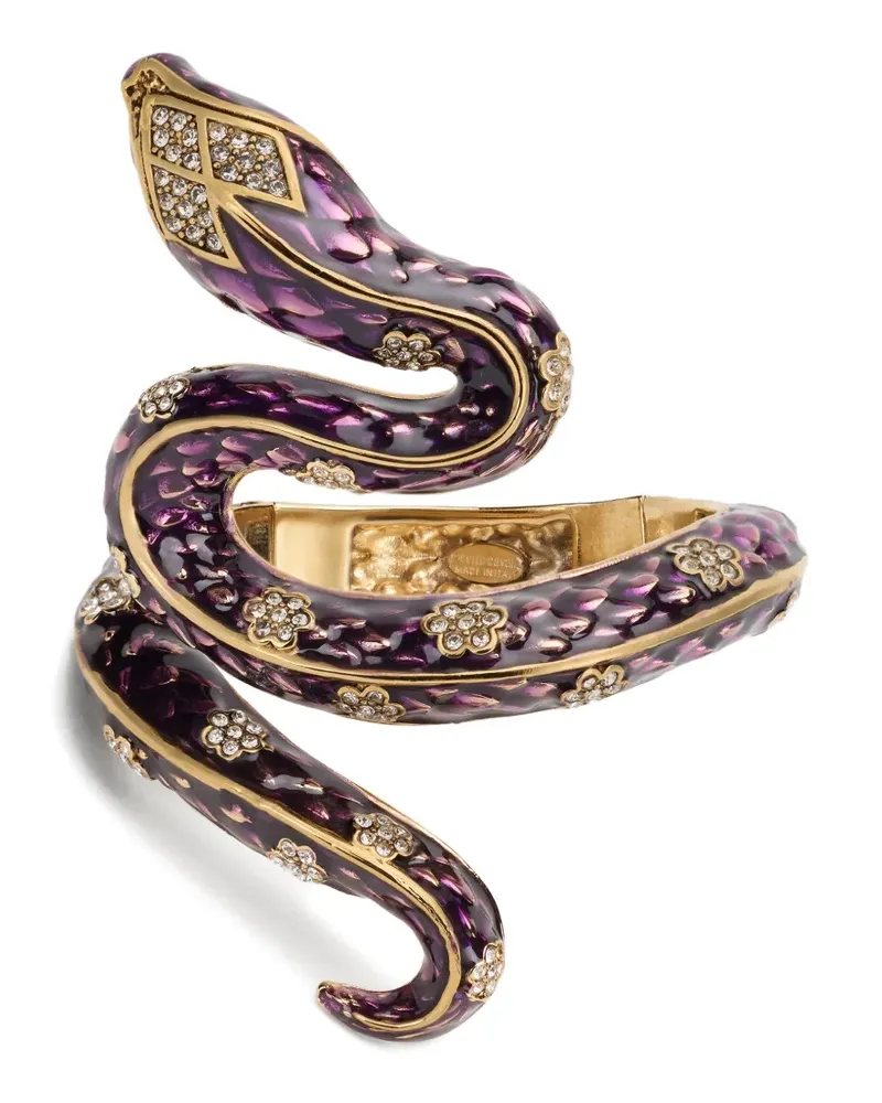 Roberto Cavalli Kristallverziertes Armband mit Schlangenmotiv - Gold Gold