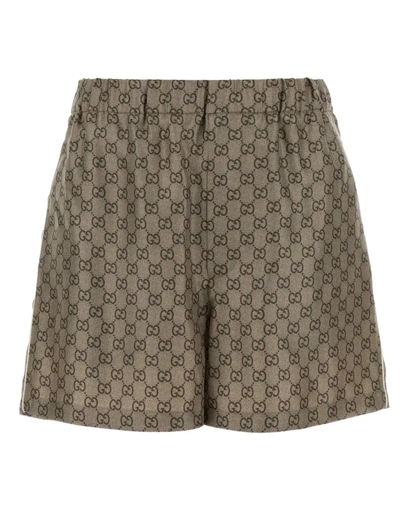 Gucci GG Supreme twill mini shorts - Braun Braun