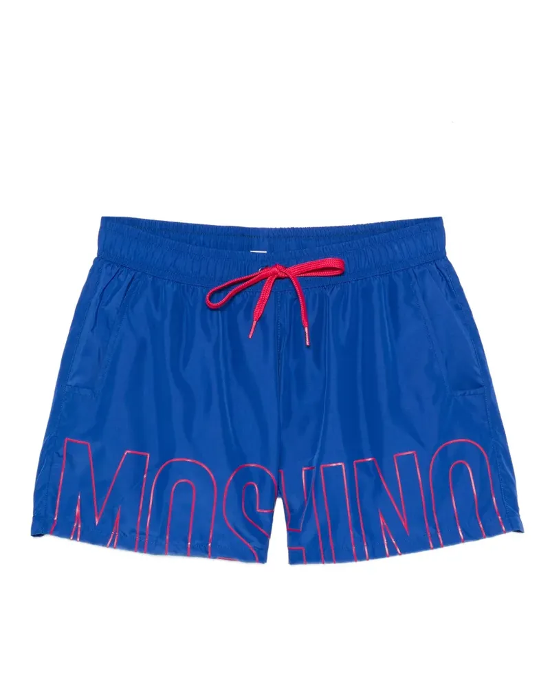Moschino logo-print drawstring swim shorts - Blau Blau
