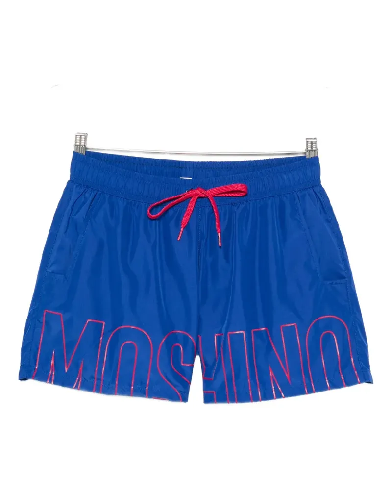 Moschino logo-print drawstring swim shorts - Blau Blau