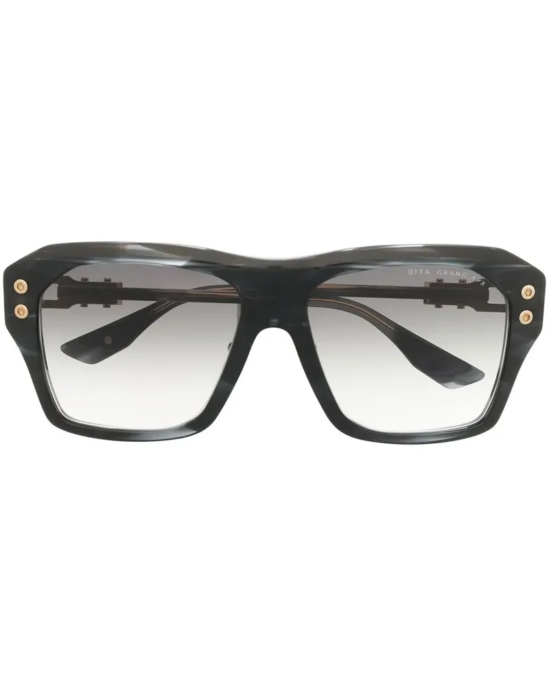 DITA Sonnenbrille mit eckigem Gestell - Schwarz Schwarz