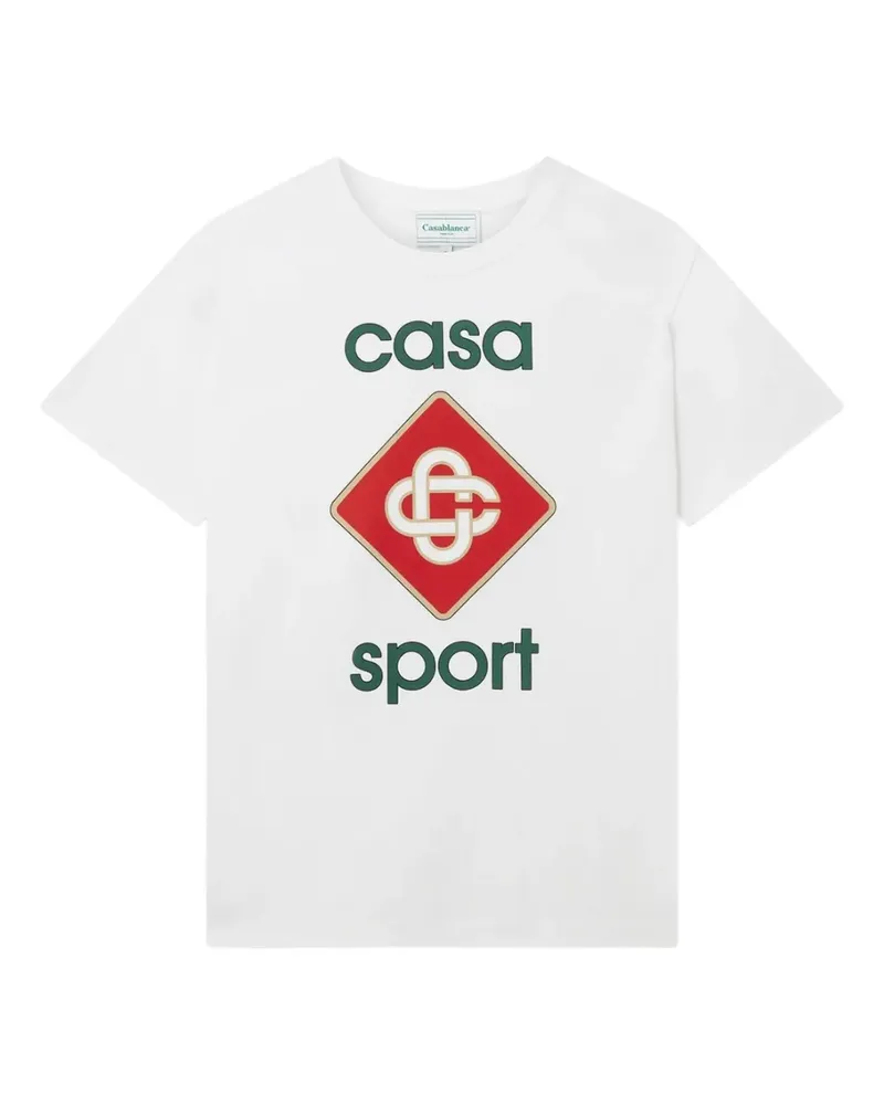 Casablanca Paris Casa Sport T-Shirt mit Monogramm - Weiß Weiß