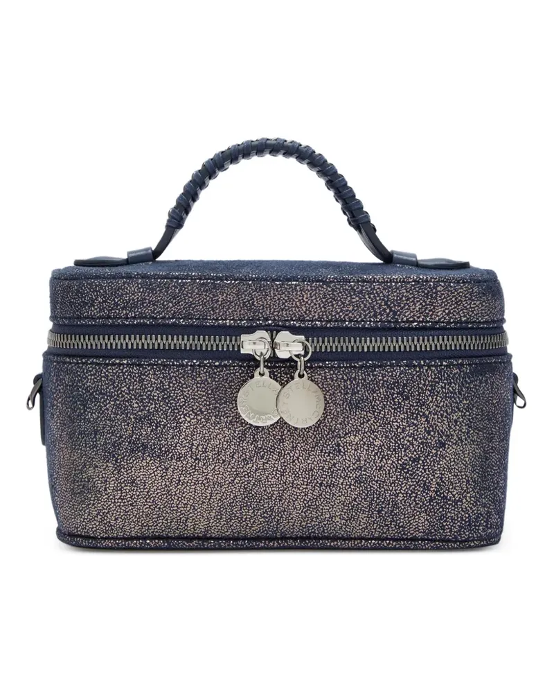 Stella McCartney Falabella metallic-effect braided-handle mini bag - Blau Blau